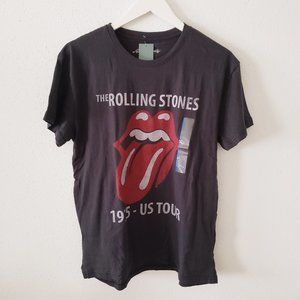 The Rolling Stones Gray Graphic Band Short Sleeve T-shirt Tee Soft size Large